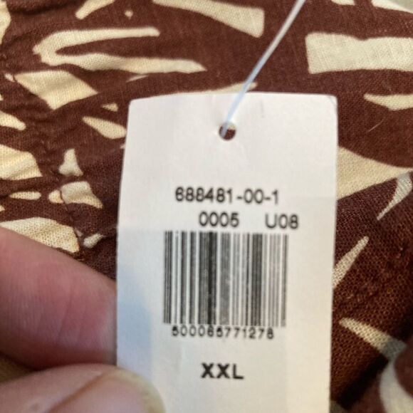 Old Navy NWT Palm print linen blend Pants pull on drawstring pockets - Picture 11 of 14